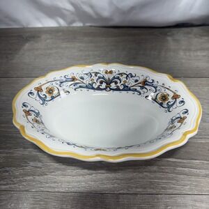 Ceramica Nova Deruta Pottery Oval Serving Bowl Made In Italy Hand Painted 10"x7"